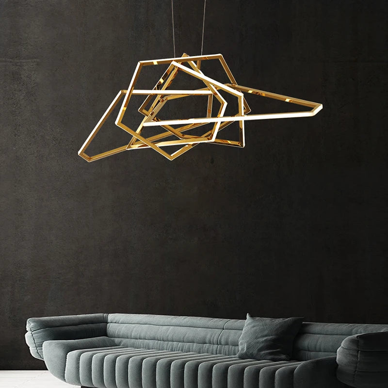lustre géométrique en silicone pour décoration moderne - vue 4 sur 14