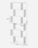 VASAGLE Bookcase, 6 Tier Shelf, Storage Unit, Divider, for Living Room, Bedroom, Office