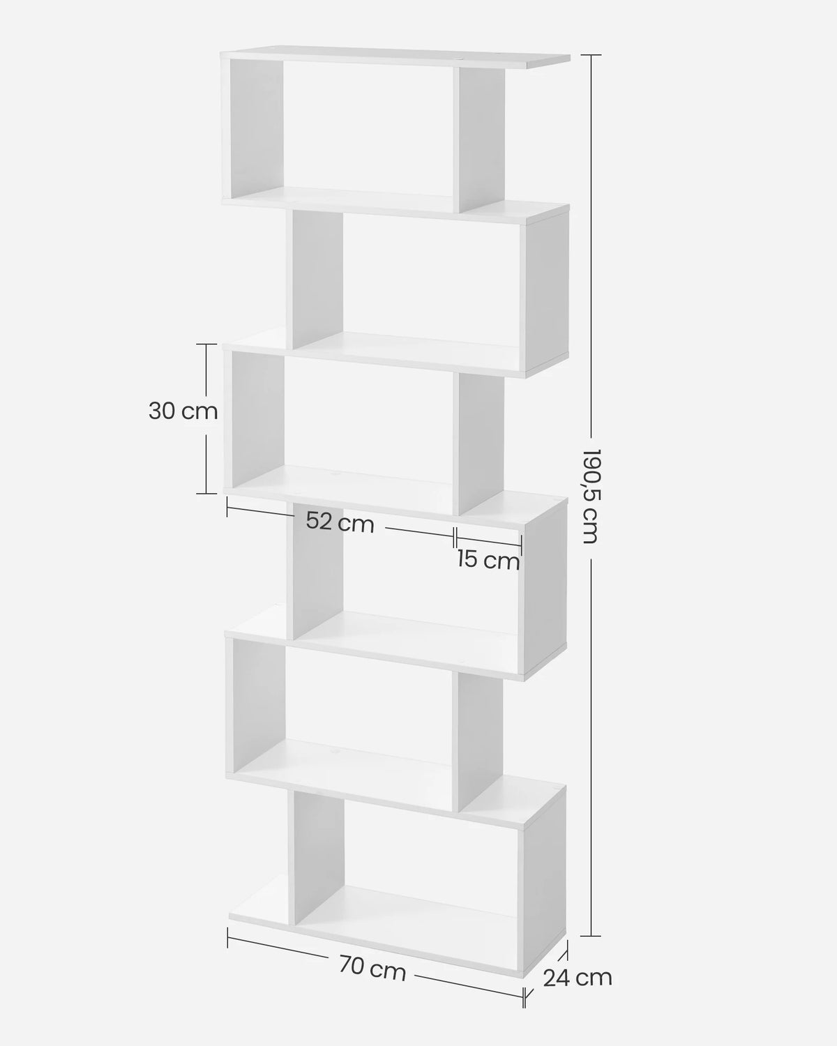 VASAGLE Bookcase, 6 Tier Shelf, Storage Unit, Divider, for Living Room, Bedroom, Office - vue 6 sur 8
