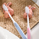 porte-brosse à dents lapin en silicone avec ventouse et crochet rangement