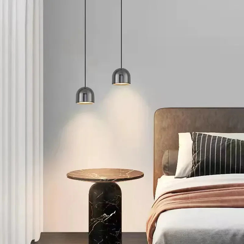 Moderne LED Lustre Lumière Restaurant Bar Hôtel Minimaliste Tête Unique Suspension Salon Chevet Allée Plafonniers - vue 7 sur 11