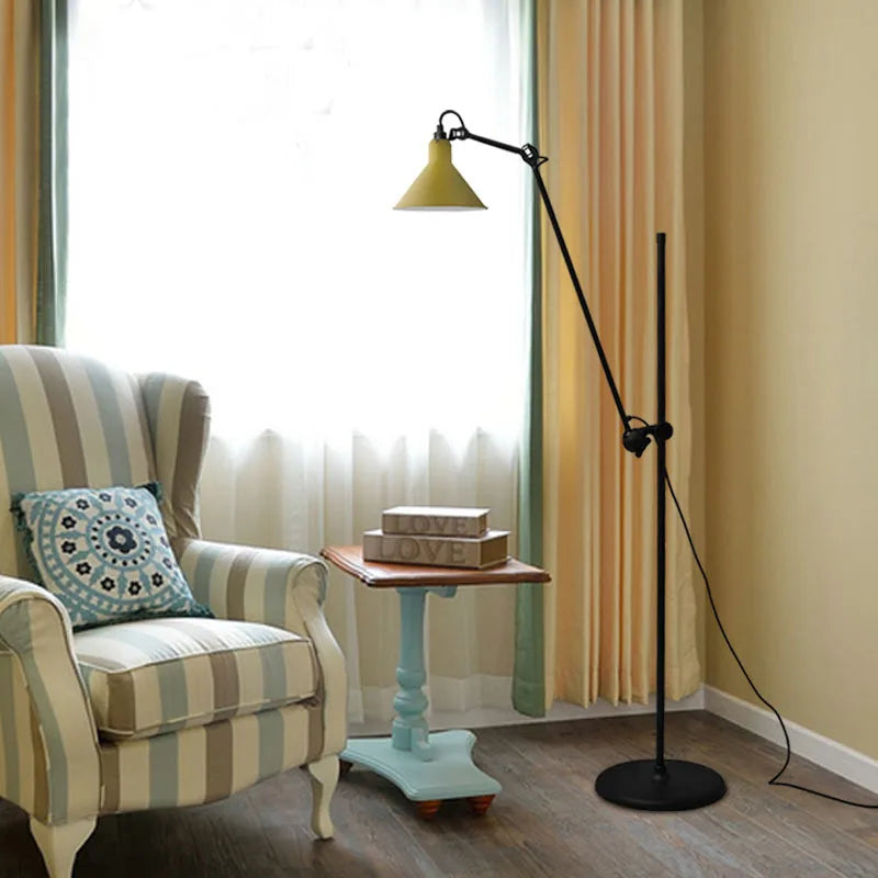 lampadaire vintage réglable pour lecture et éclairage général