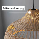Lustre design en rotin clair