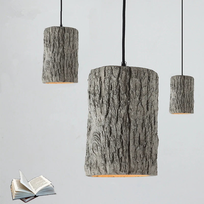 Suspension LED lumière nordique Style industriel LOFT rétro lustre Grain de bois ciment magasin barre Spot lumière grand Long fil 110 V 220 V - vue 5 sur 7