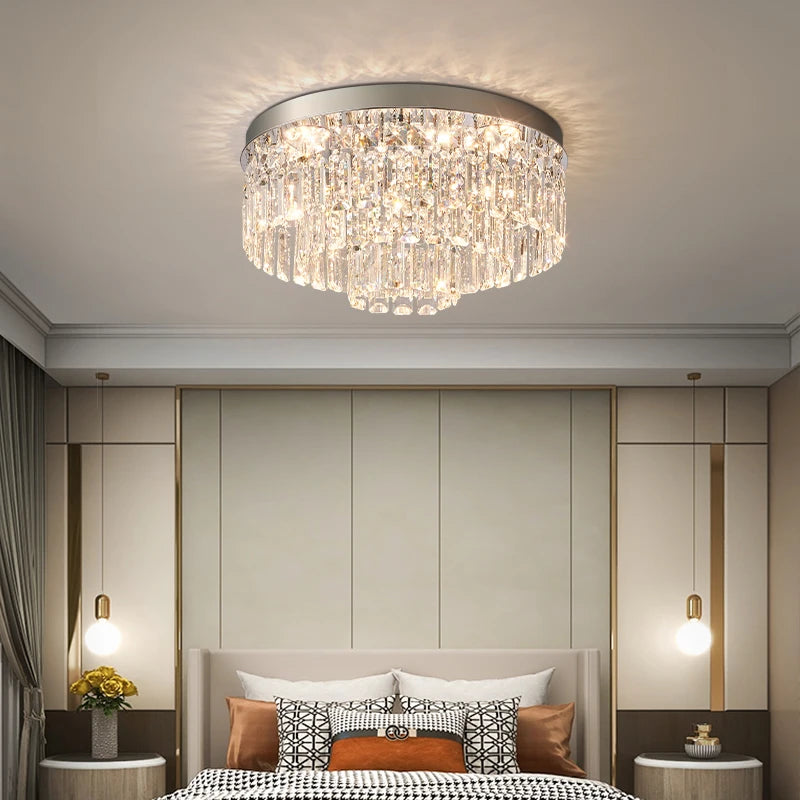 Plafonnier LED en cristal pour salon - vue 5 sur 9
