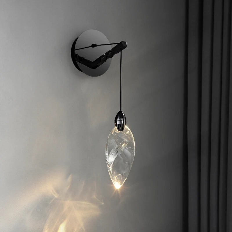 applique murale goutte d'eau design moderne en cristal