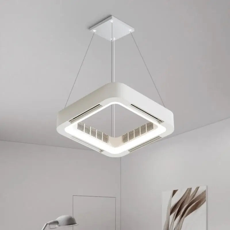 Ventilateur de plafond carré blanc avec application intelligente - vue 9 sur 8