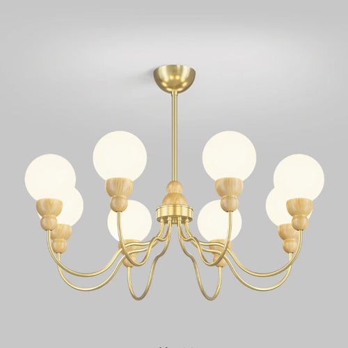 suspension en verre rétro en bois pour un intérieur élégant