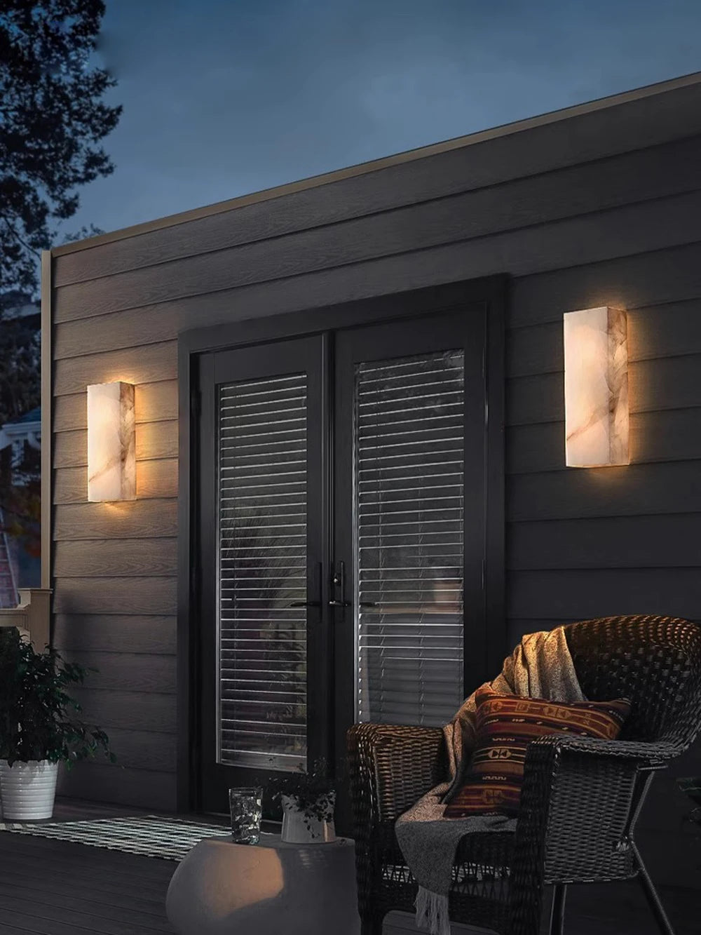 applique murale led en marbre naturel étanche pour extérieur - vue 5 sur 9