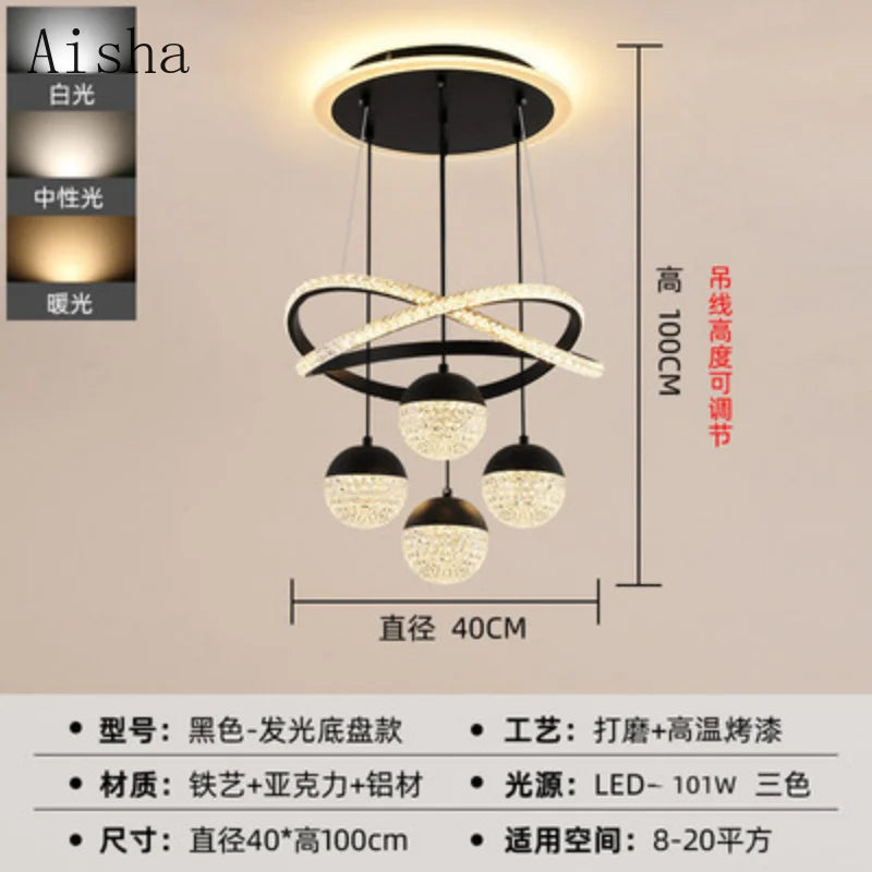 lustre moderne design élégant pour décoration intérieure éclairage - vue 7 sur 12