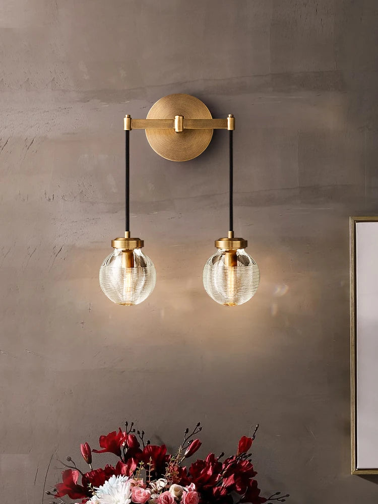 applique murale en cuivre et cristal moderne pour intérieur élégant - vue 5 sur 9