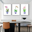 vase à fleurs aquarelle art mural nordique pour décoration intérieure