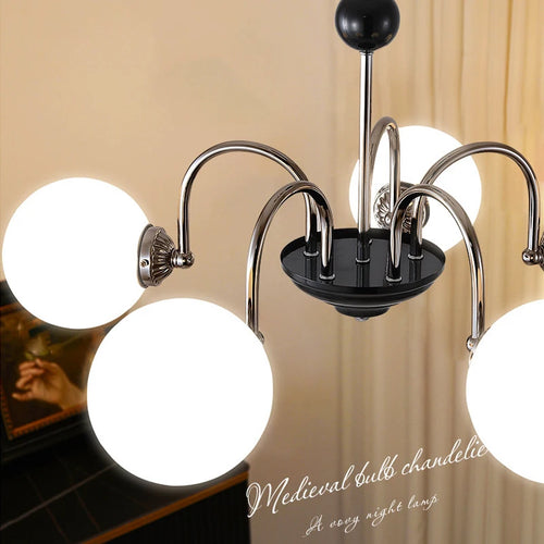 Moderner nordischer Kronleuchter aus Chrom mit LED-Beleuchtung - vue 6 sur 18