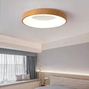 Runde LED-Deckenleuchte in Holzoptik ultraflach