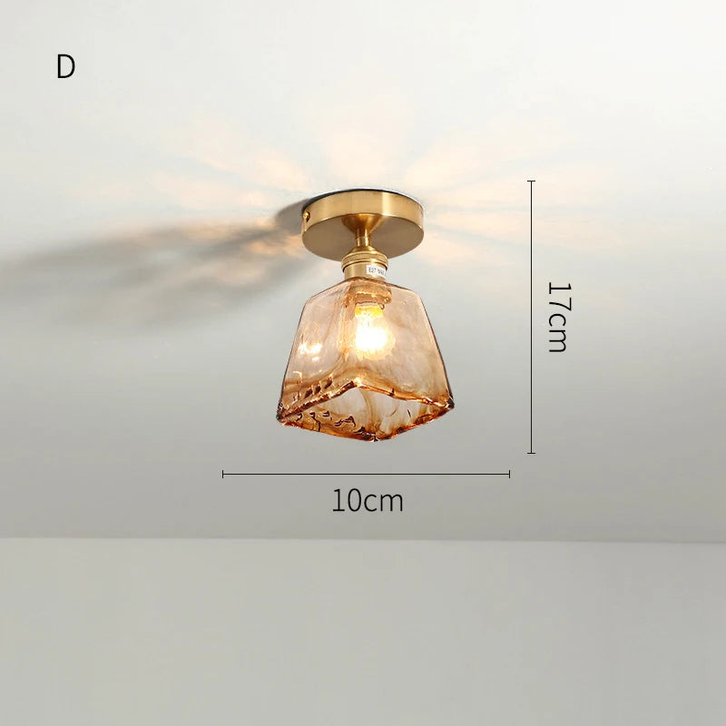 plafonnier led en verre design nordique industriel décoratif - vue 9 sur 12
