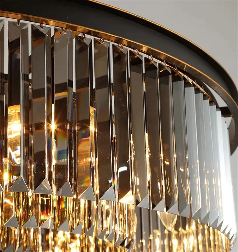 plafonnier moderne en cristal rond pour intérieur lumineux - vue 4 sur 5