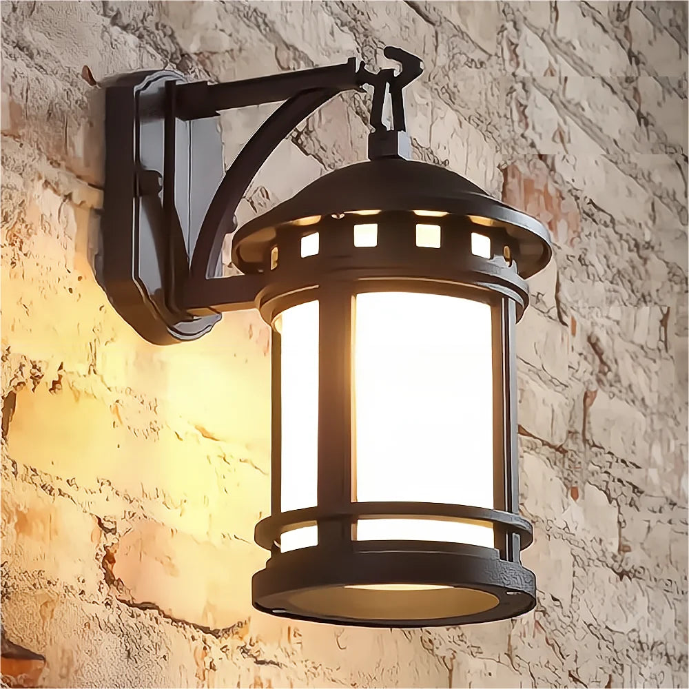 applique murale d'extérieur rétro lumineuse pour jardin et cour - vue 3 sur 8