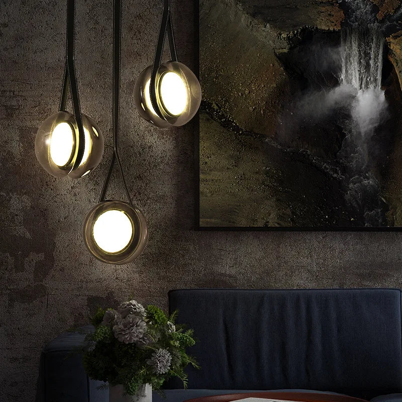 lustre créatif yoyo en verre pour décoration moderne intérieure - vue 4 sur 9