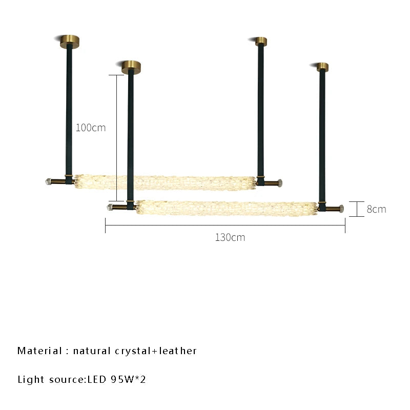 suspension design en cristal naturel avec ceinture en cuir - vue 12 sur 11