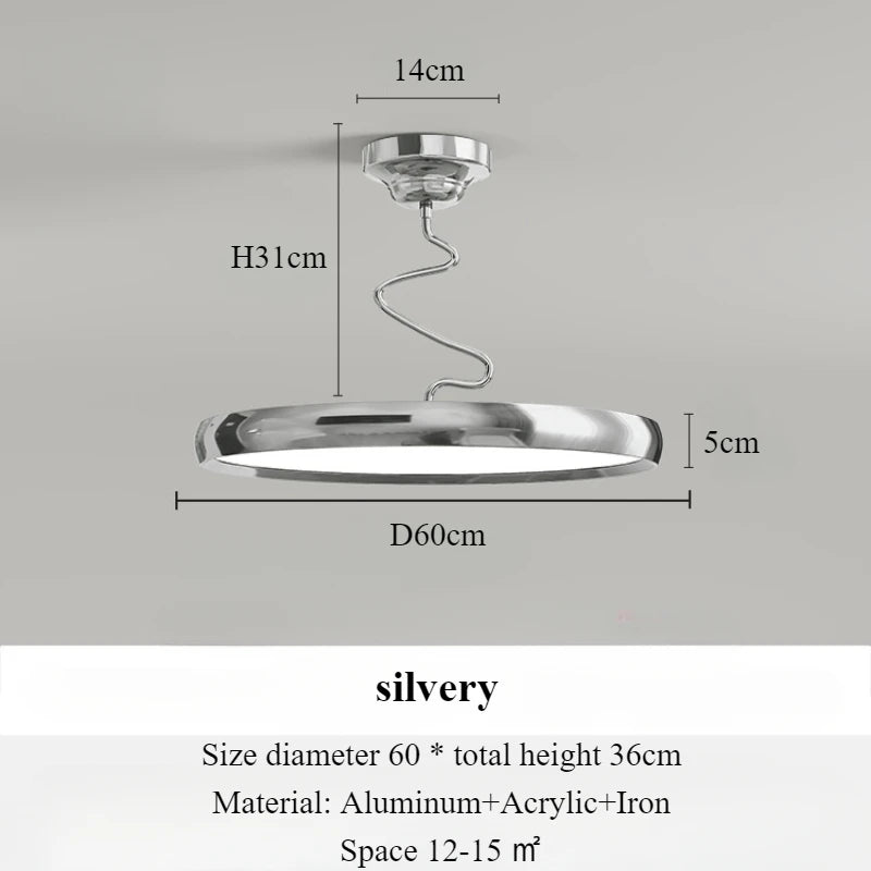 lustre moderne simple style nordique en aluminium avec lumières LED - vue 12 sur 18