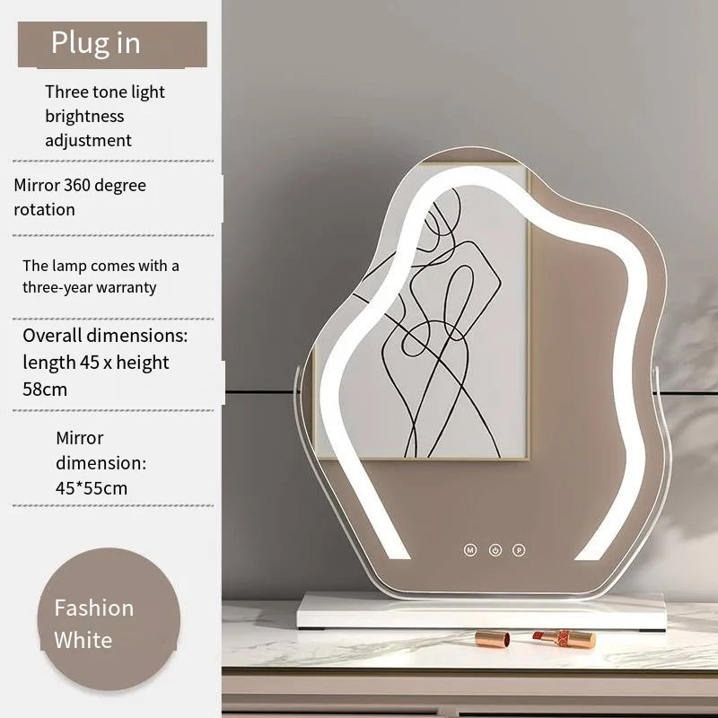 Vanity Mirror with Lights, Bathroom Mirror with Dimmable 3 Modes, 360 ° Rotary Touch Screen Control, Suable for Bedroom
