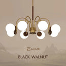 Walnut Wood chandelier lights, Wabi-sabi Modern style, Living Room lighting for Bedroom, Bedside, Living, Dining Room, Showcase