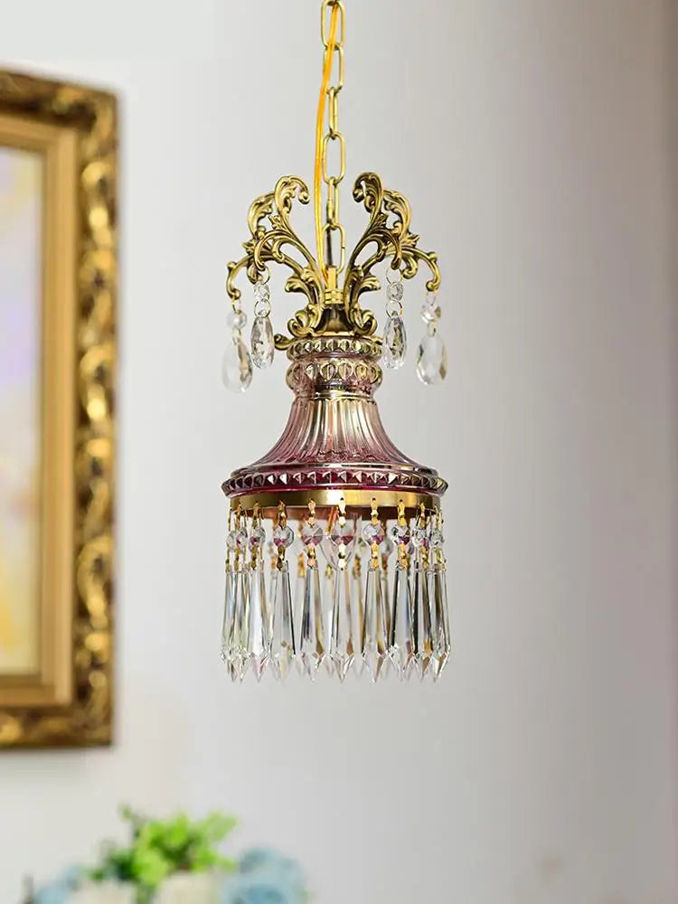 suspension en cristal français rétro pour ambiance luxueuse - vue 6 sur 7