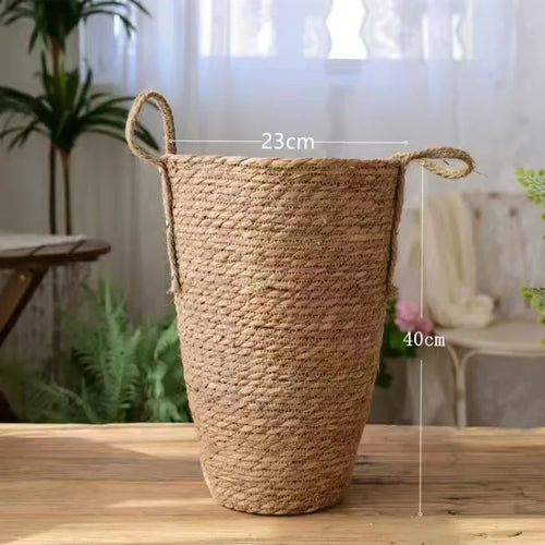grand panier en osier pour jardin rangement et décoration - vue 10 sur 9