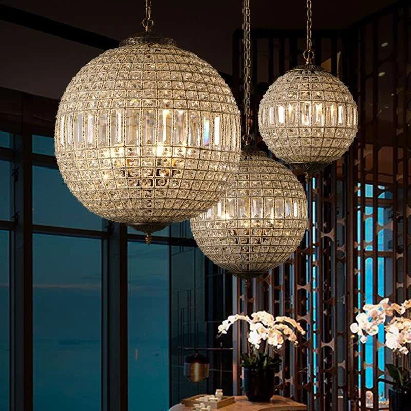 Suspension Lampe K9 Cristal Style Cour Médiévale - vue 3 sur 8