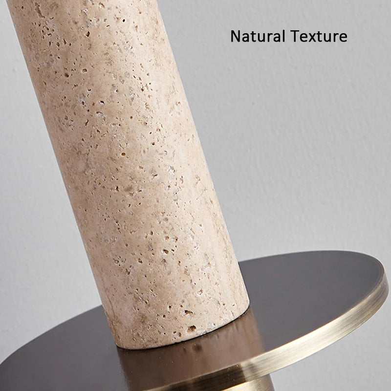Suspension LED en travertin jaune naturel japonais - vue 6 sur 9