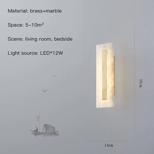 Wandleuchte aus Marmor mit dekorativem LED-Licht für modernes Interieur