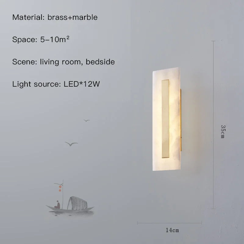 Wandleuchte aus Marmor mit dekorativem LED-Licht für modernes Interieur