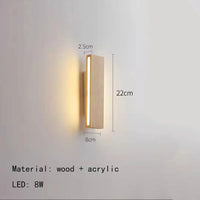 Applique murale LED rotative en bois