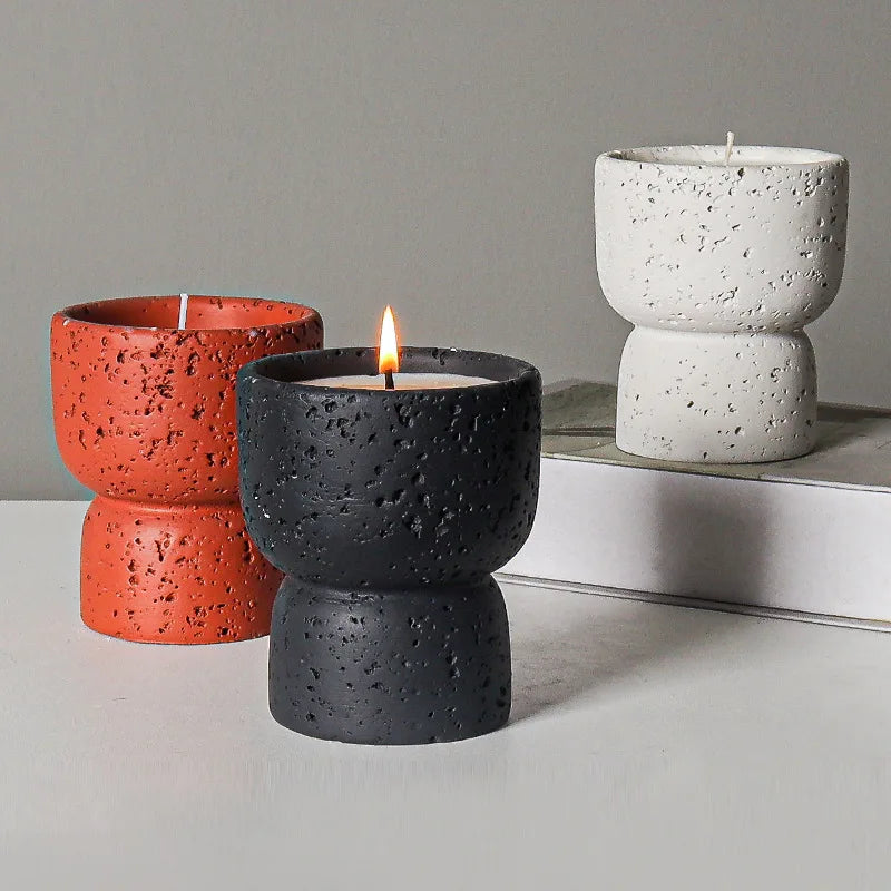 bougie parfumée en ciment style européen pour décoration artisanale - vue 6 sur 10