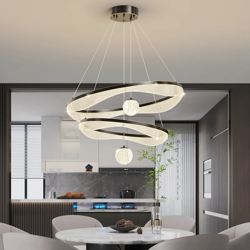 suspension moderne à led pour éclairage intérieur élégant - vue 7 sur 22