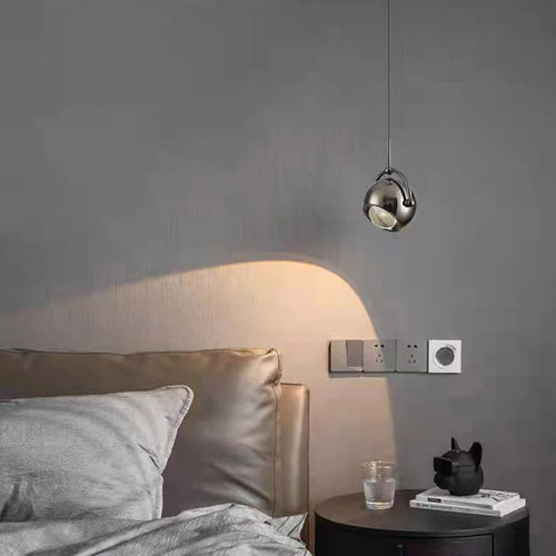 Rotierbare LED-Pendelleuchte mit verstellbarem Metallseil - vue 5 sur 9