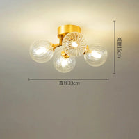 lustre moderne de haricots magiques avec boule de verre pour décoration intérieure