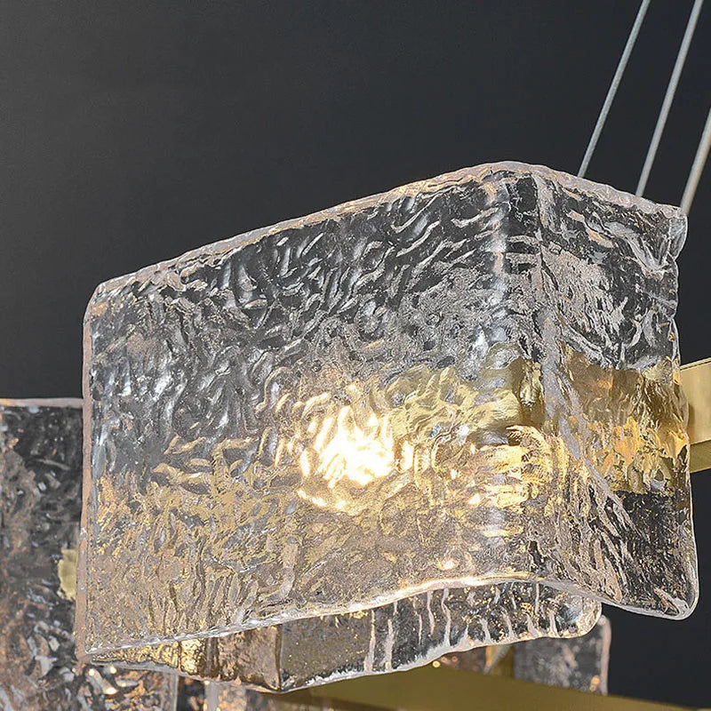 Kronleuchter aus Glas mit Wasserstruktur für kreative Innendekoration - vue 5 sur 12