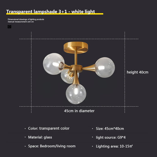 lustre moderne en verre pour un éclairage décoratif intérieur - vue 14 sur 24