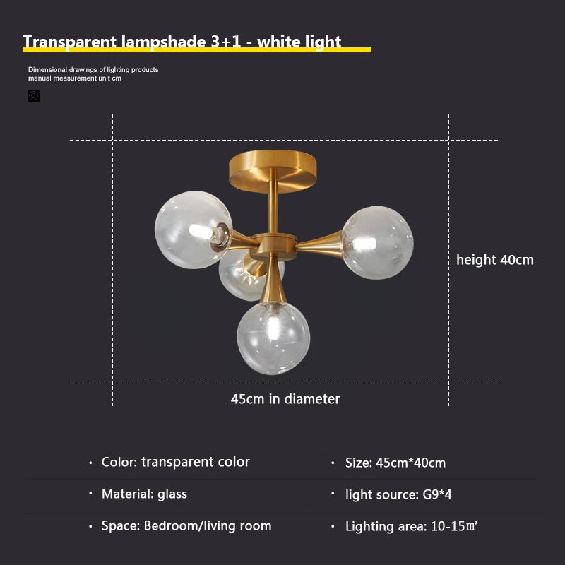 lustre moderne en verre pour un éclairage décoratif intérieur - vue 13 sur 24