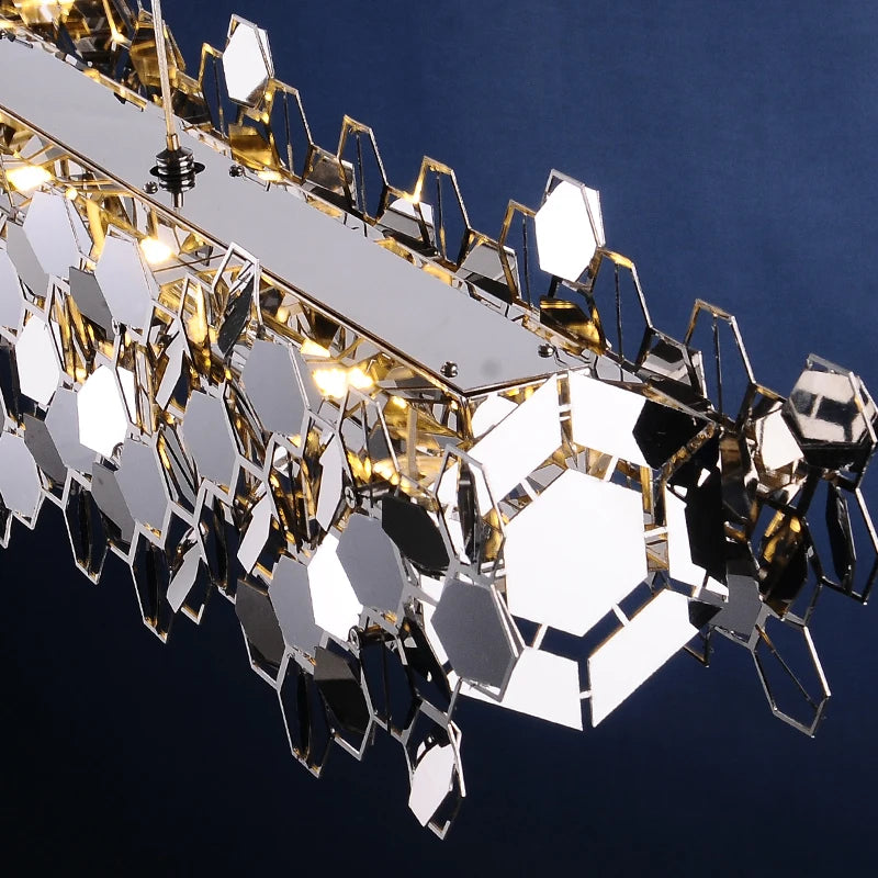 lustre de luxe post-moderne en acier inoxydable pour restaurant - vue 4 sur 5