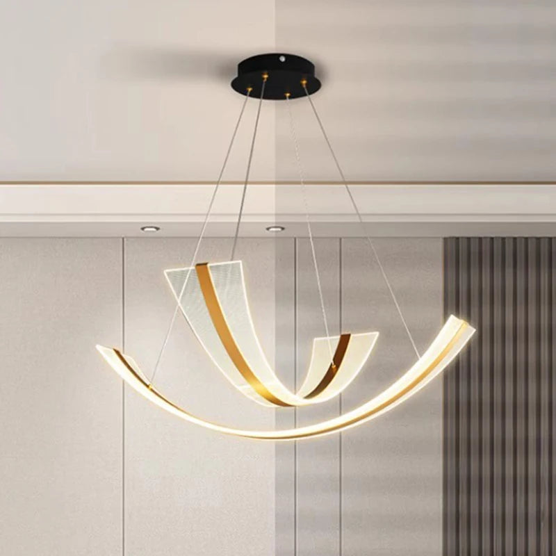 lustre led décoratif moderne pour éclairage intérieur - vue 6 sur 9