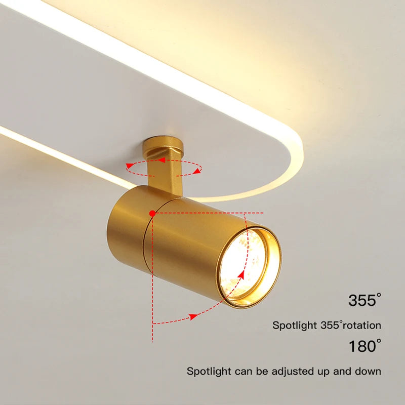 Plafond moderne à LEDs lumière avec projecteurs pour salon chambre cuisine couloir bande blanche allée lampe éclairage intérieur - vue 6 sur 14