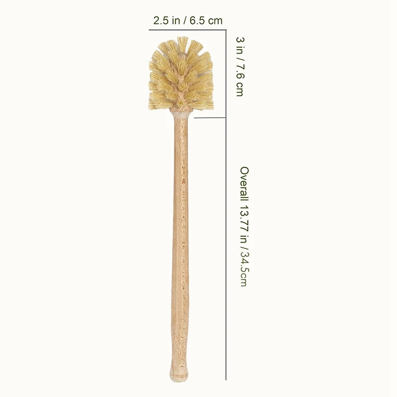Toilet Brush, 2 Pack Wood Toilet Brush Made Of Beechwood, Strong Hemp Bristles With 360° Cleaning Power