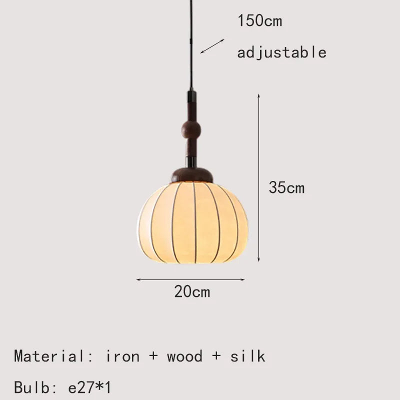 Chinesischer Kronleuchter aus Seide und Holz für Haus und Geschäft