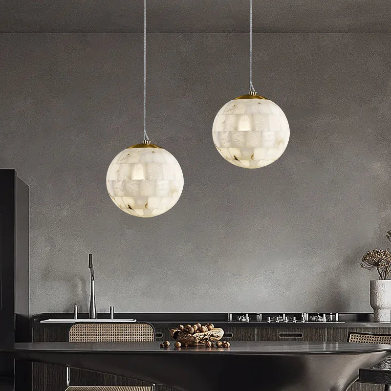 suspension en marbre naturel design moderne pour décoration intérieure - vue 2 sur 6