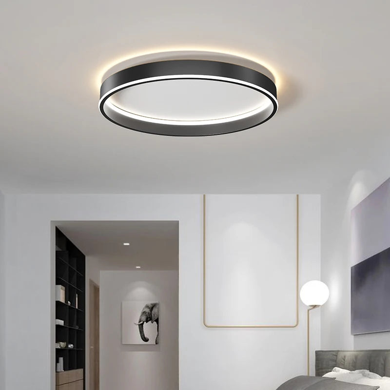Runde LED-Deckenleuchte minimalistisch und kreativ für Wohnraum-Upgrade - vue 4 sur 12