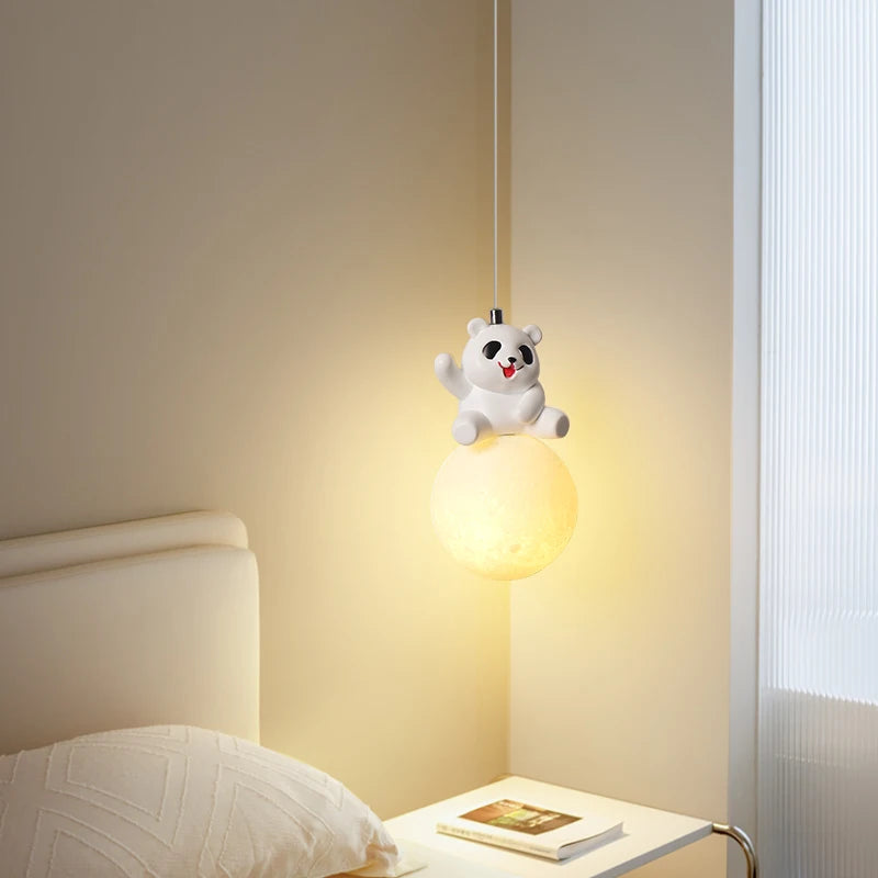 lampe led suspendue décorative en forme d'ours mignon - vue 5 sur 14