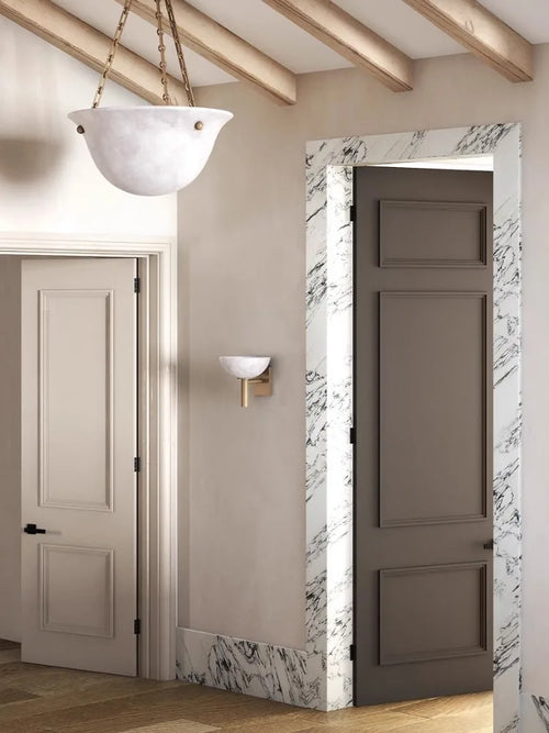 Kreative Wandleuchte aus Marmor und Kupfer im antiken Luxus-Stil - vue 6 sur 8