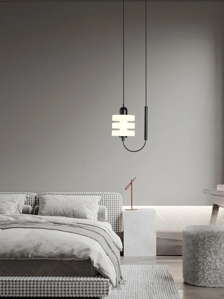 Kronleuchter aus schwarzem und weißem Glas modernes elegantes Design - vue 3 sur 7
